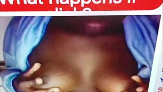 Young black italian teen plays with nipples on omegle