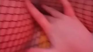 playing with myself:3 fishnets fun, goth girl