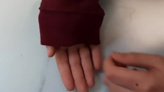 Big boobs teen strips and plays with huge boobs