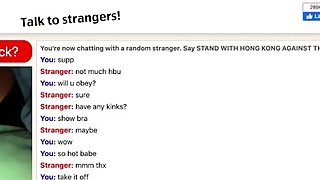 Teen flashes perfect tits on Omegle