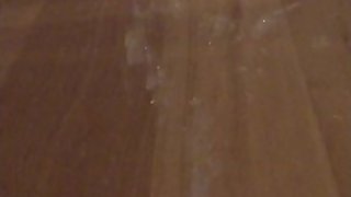 Teen with tight pussy squirts everywhere while spying on parents fucking