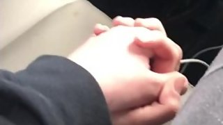 HAND HOLDING IN THE BACK OF A TAXI NOT CENCORED IN PUBLIC NSFW