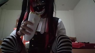 Crossdresser masturbate dick and ass