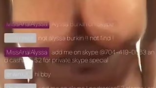 Petite Ebony shakes HUGE TITS for live