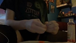 Trans Girl Makes Herself Cum too Soon and Makes a Mess (First Video)