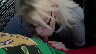 Holiday head on a shyride gondola.