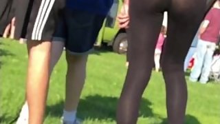 Teen see through leggings candid