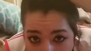 BBW cheerleader blowjob