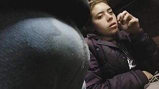 Horny bitch is crazy with cum in bulge