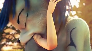 Animelois Big furry beast lady swallows a girl whole.mp4